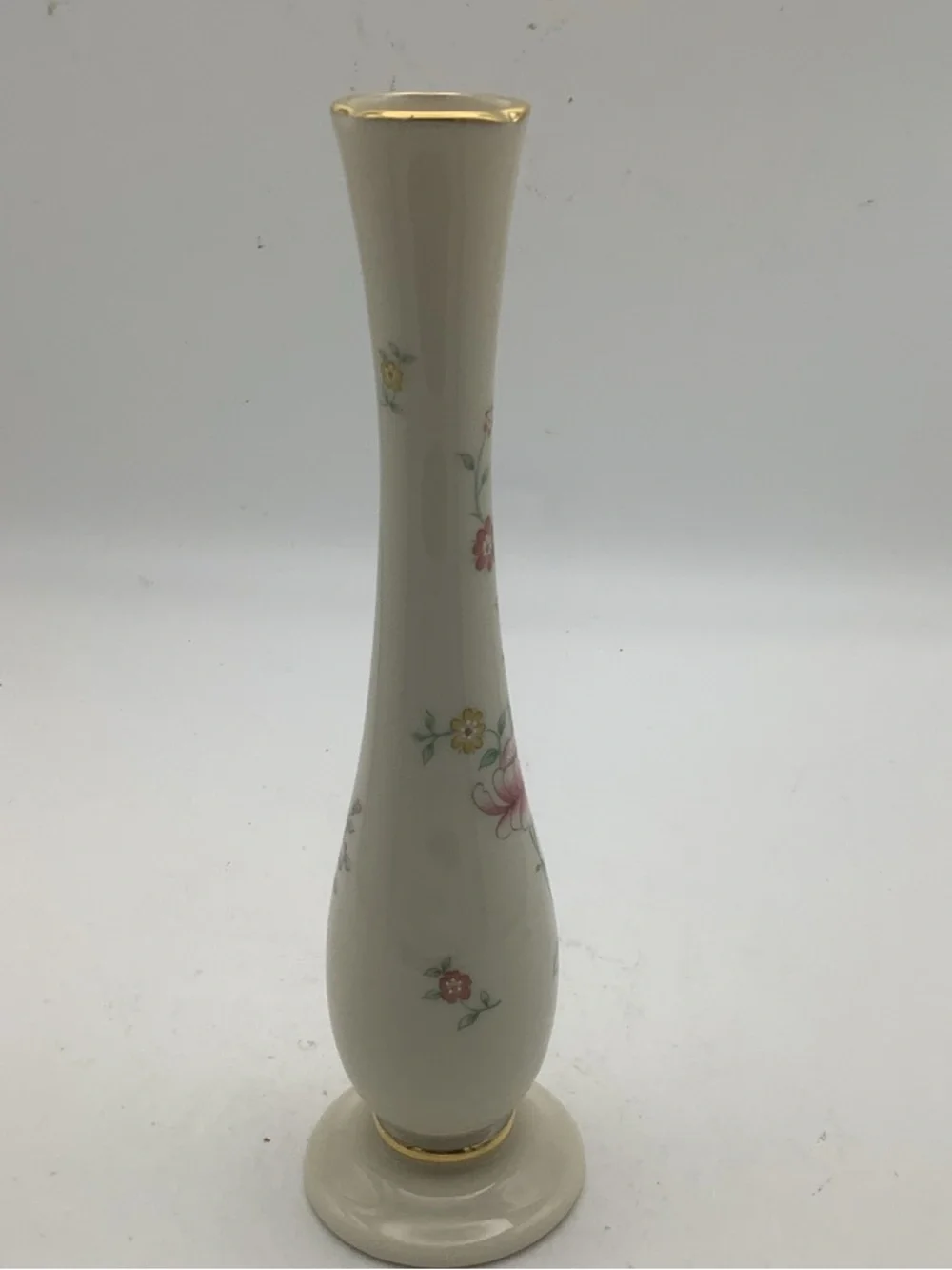 Vintage Lenox  Floral Garden Cream Bud Vase with Delicate Floral Design